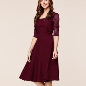 🆕 Miusol Empire Waist Red Wine Cocktail Dress L